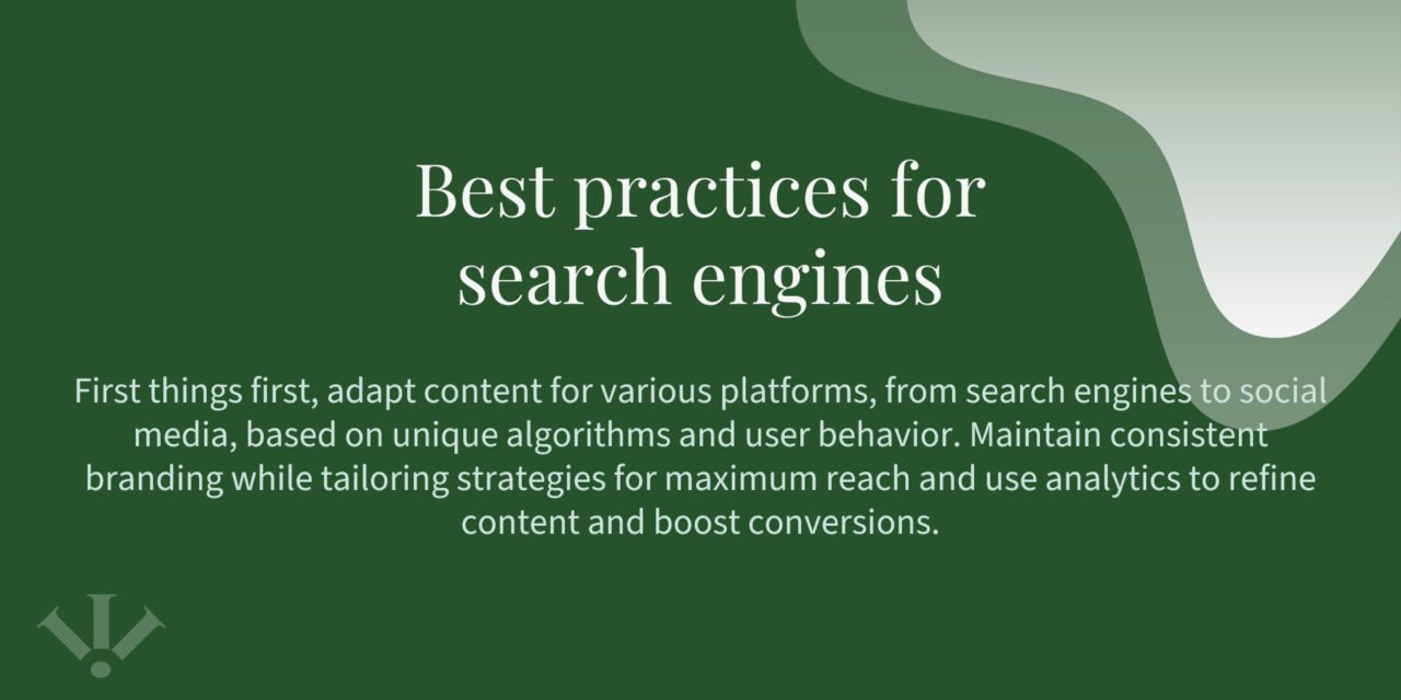 Best practices for search engines